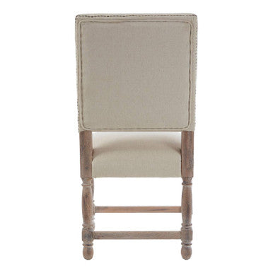 Lyon Linen Dining Chair With Oak Wood Whitewash Finish