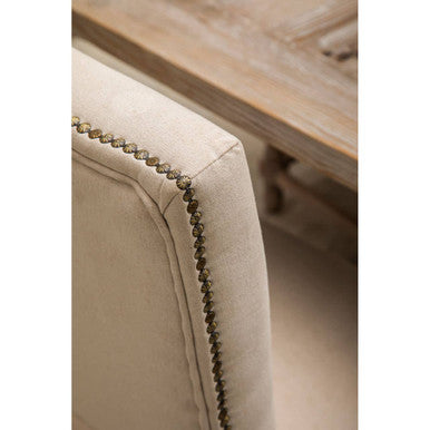 Lyon Linen Dining Chair With Oak Wood Whitewash Finish
