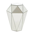 Silver Opulent Faceted Mirrored Side Table, Kensington Townhouse