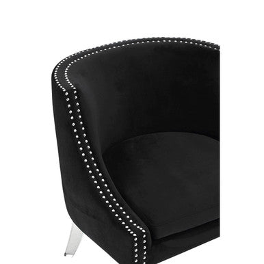 Clarence Black Velvet Chair With Acrylic Legs