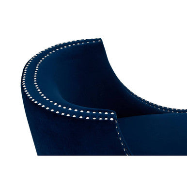 Clarence Navy Blue Velvet Chair With Acrylic Legs