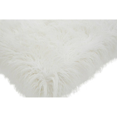 Clarence Fur Bench With Gold Legs