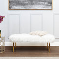Clarence Fur Bench With Gold Legs