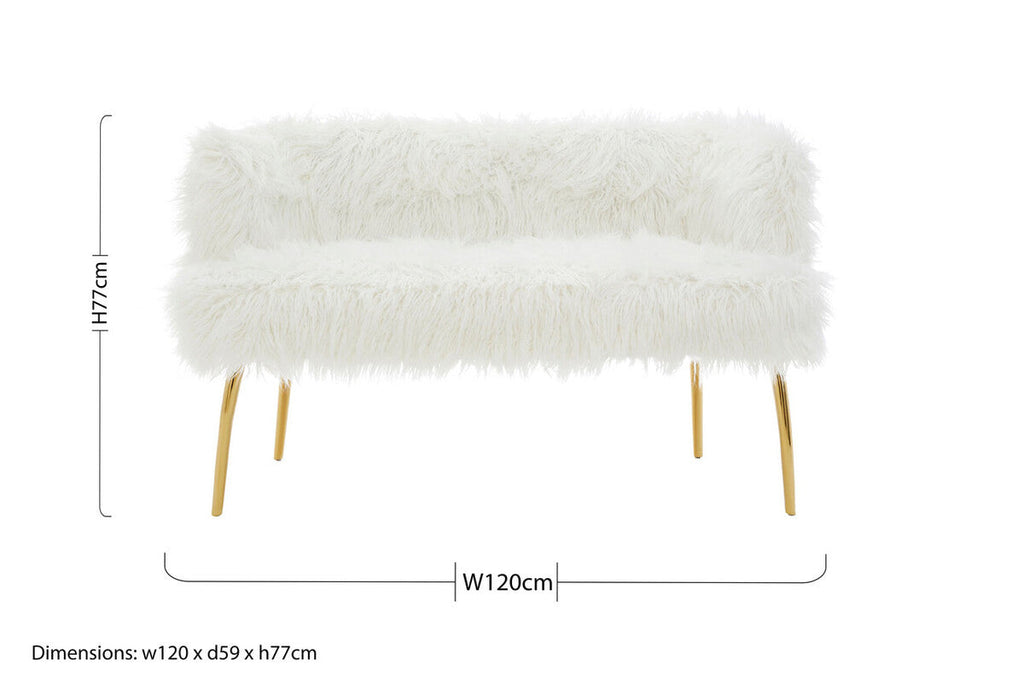 Fur Sofa With Gold Legs, Clarence