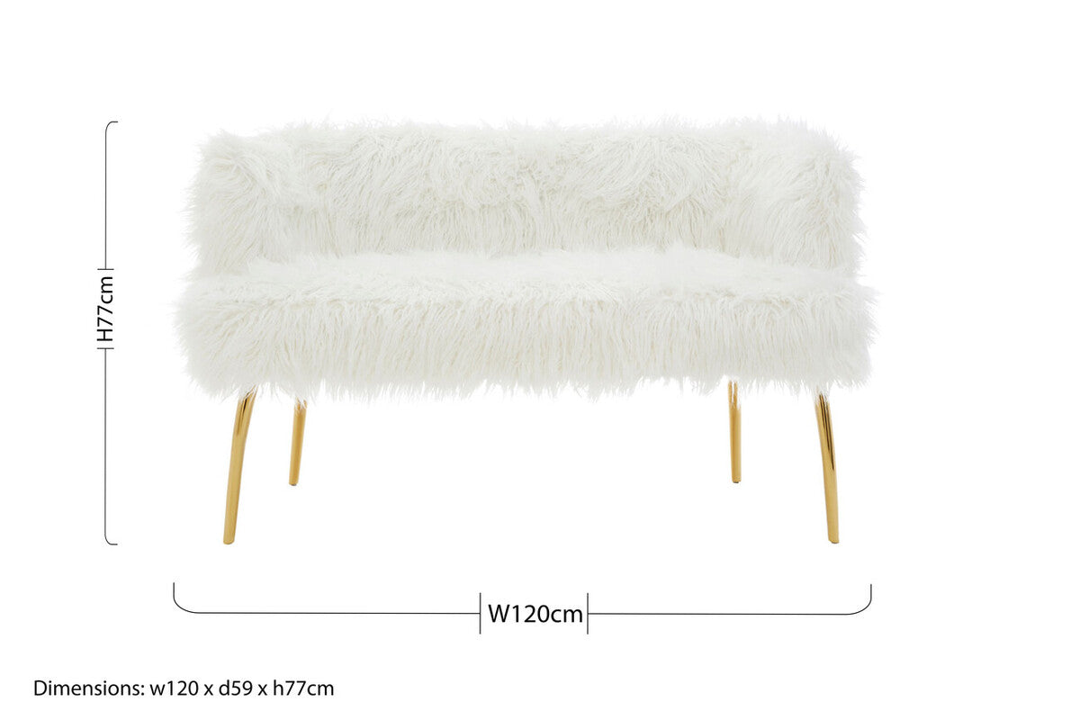 Fur Sofa With Gold Legs, Clarence