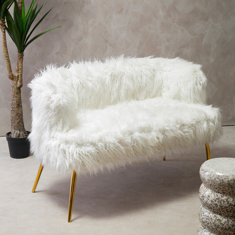 Fur Sofa With Gold Legs, Clarence
