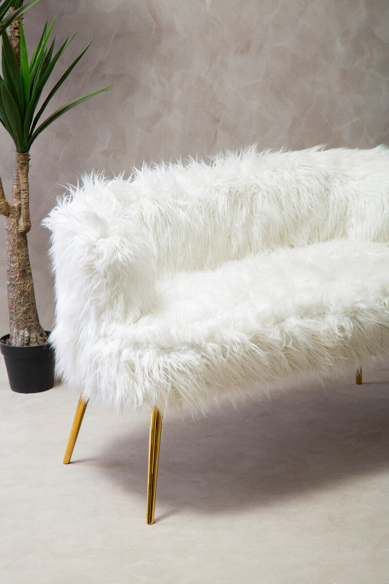 Fur Sofa With Gold Legs, Clarence