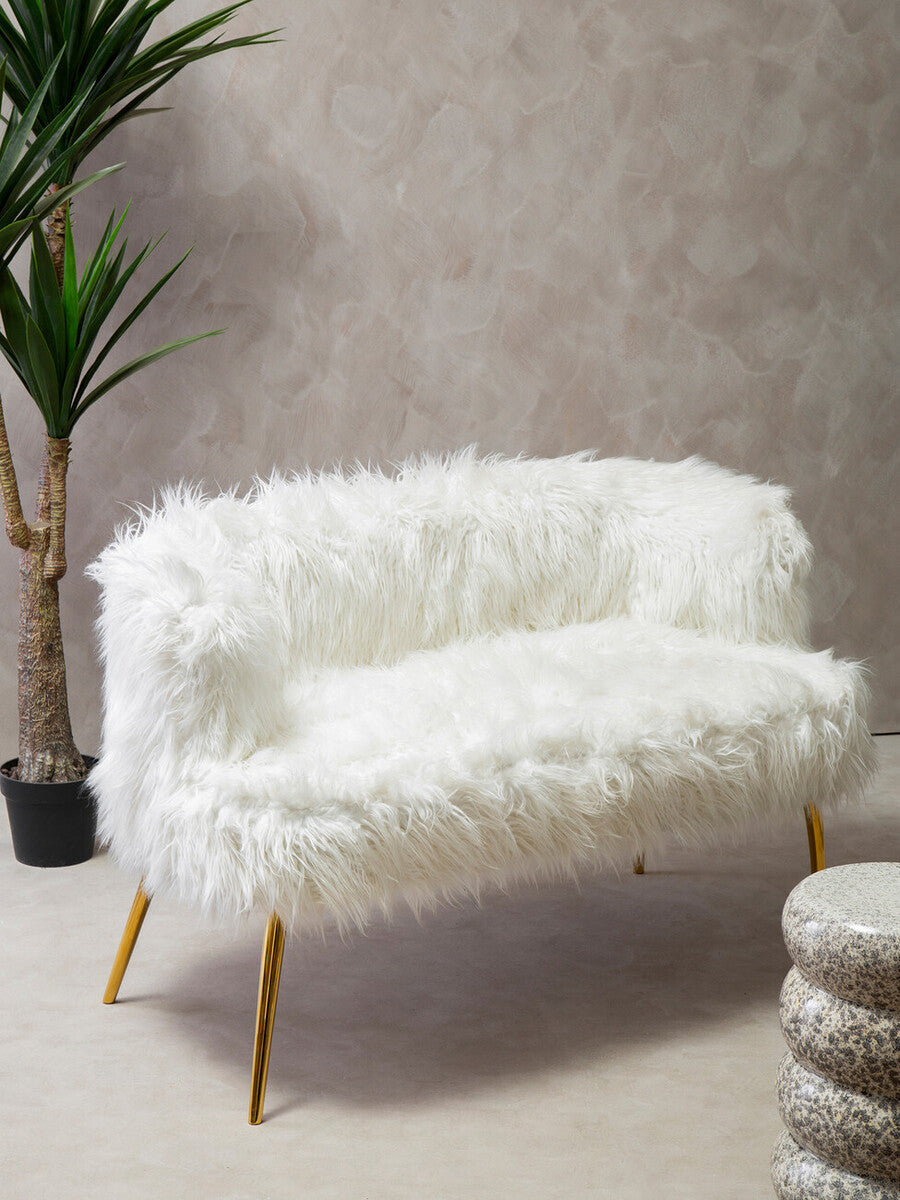 Fur Sofa With Gold Legs, Clarence