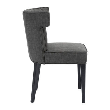 Oria Grey Fabric Dining Chair With Black Legs