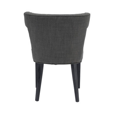 Oria Grey Fabric Dining Chair With Black Legs