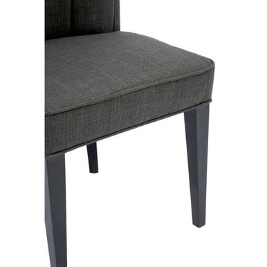 Oria Grey Fabric Dining Chair With Black Legs