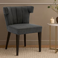 Oria Grey Fabric Dining Chair With Black Legs