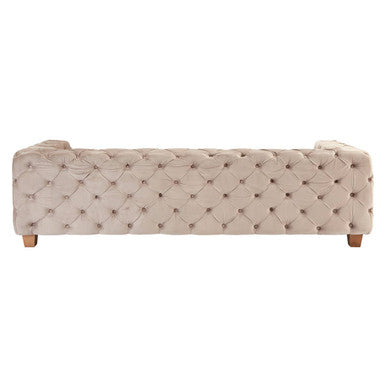 3 Seat Beige Velvet Sofa, Ophelia