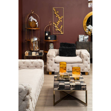 3 Seat Beige Velvet Sofa, Ophelia