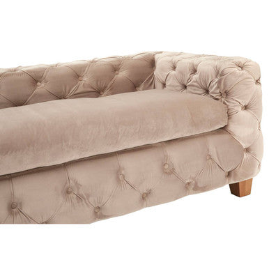 3 Seat Beige Velvet Sofa, Ophelia