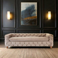 3 Seat Beige Velvet Sofa, Ophelia