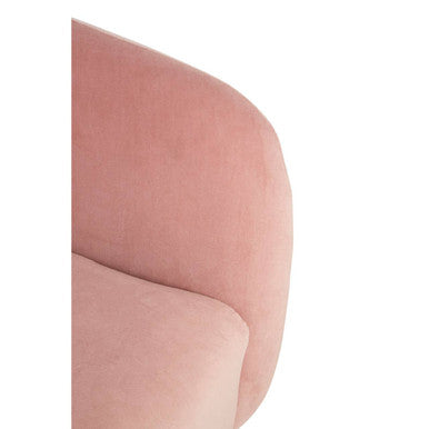 Louxor Pink Velvet Round Armchair