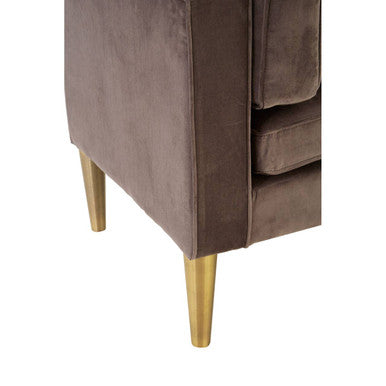 Louxor Grey Velvet Left Hand Chaise Longue