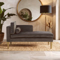 Louxor Grey Velvet Left Hand Chaise Longue