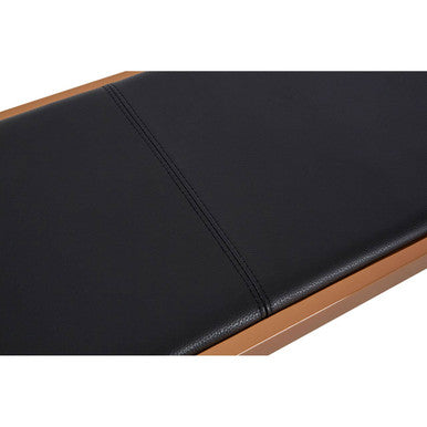 Novara Black Leather & Rose Gold Bench