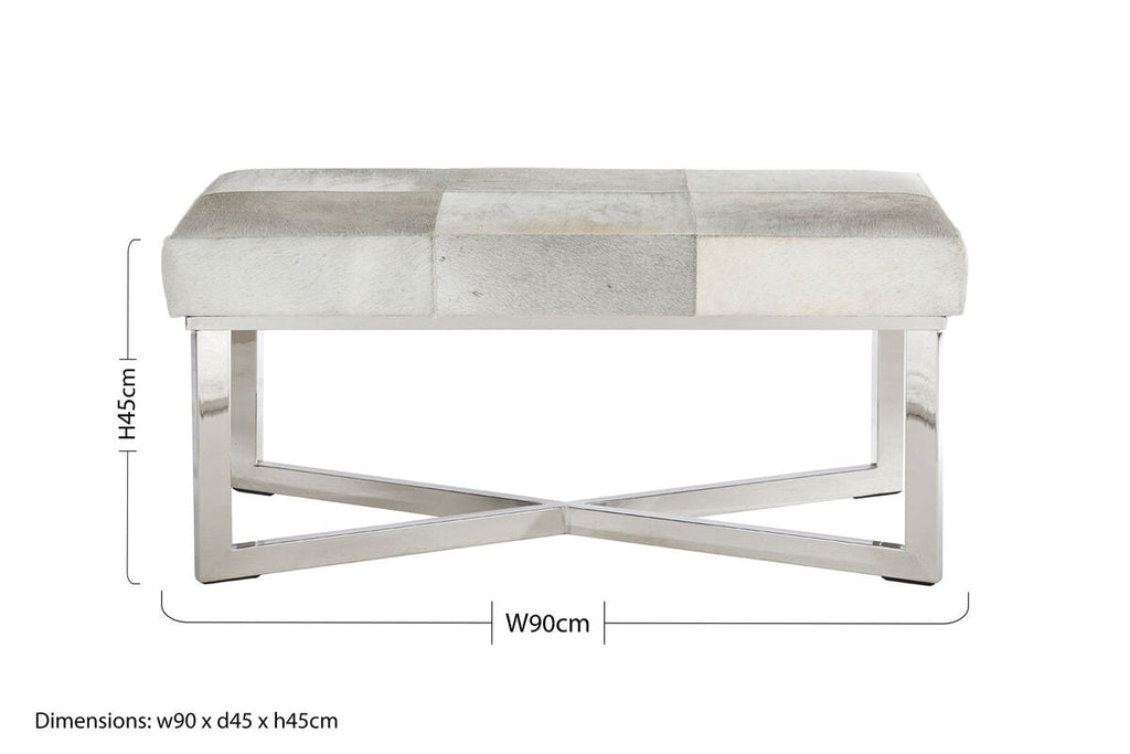 Kensington Townhouse Grey Hair On Leather Bench
