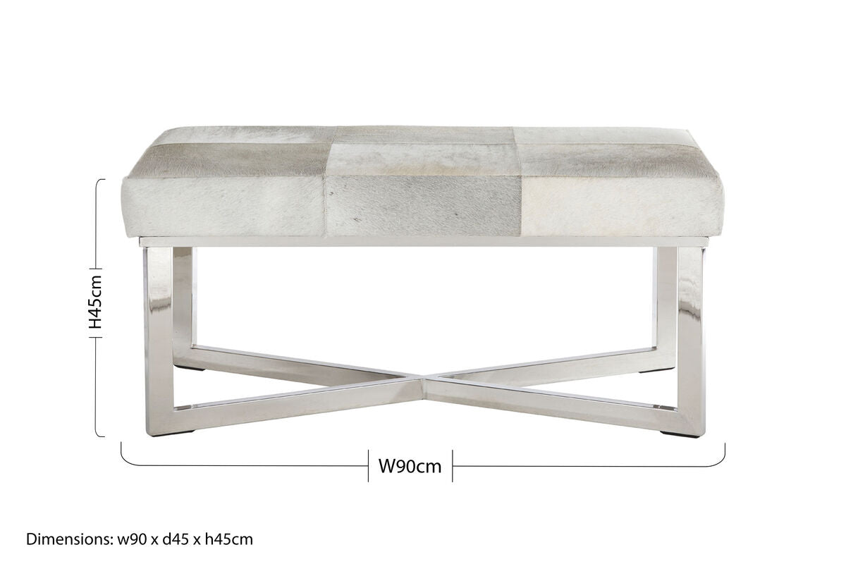 Kensington Townhouse Grey Hair On Leather Bench