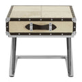 Leather End Table With Metal Stud Detail & Mango Wood Storage, Kensington Townhouse