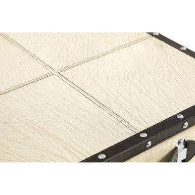 Leather End Table With Metal Stud Detail & Mango Wood Storage, Kensington Townhouse
