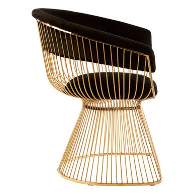 Vogue Black Velvet & Gold Chair