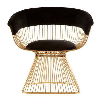 Vogue Black Velvet & Gold Chair