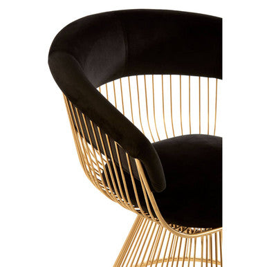 Vogue Black Velvet & Gold Chair