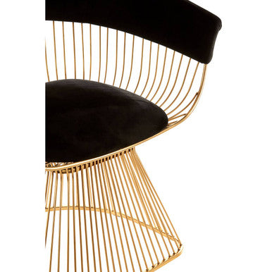 Vogue Black Velvet & Gold Chair