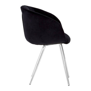 Vogue Black & Silver Velvet Chair