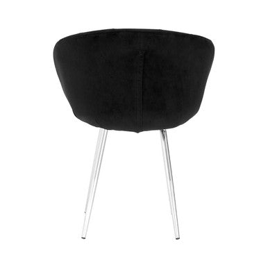 Vogue Black & Silver Velvet Chair