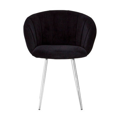 Vogue Black & Silver Velvet Chair