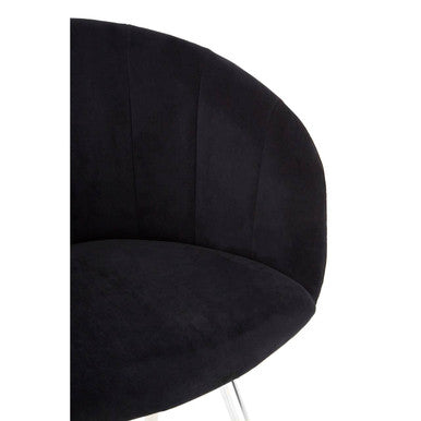 Vogue Black & Silver Velvet Chair