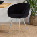 Vogue Black & Silver Velvet Chair