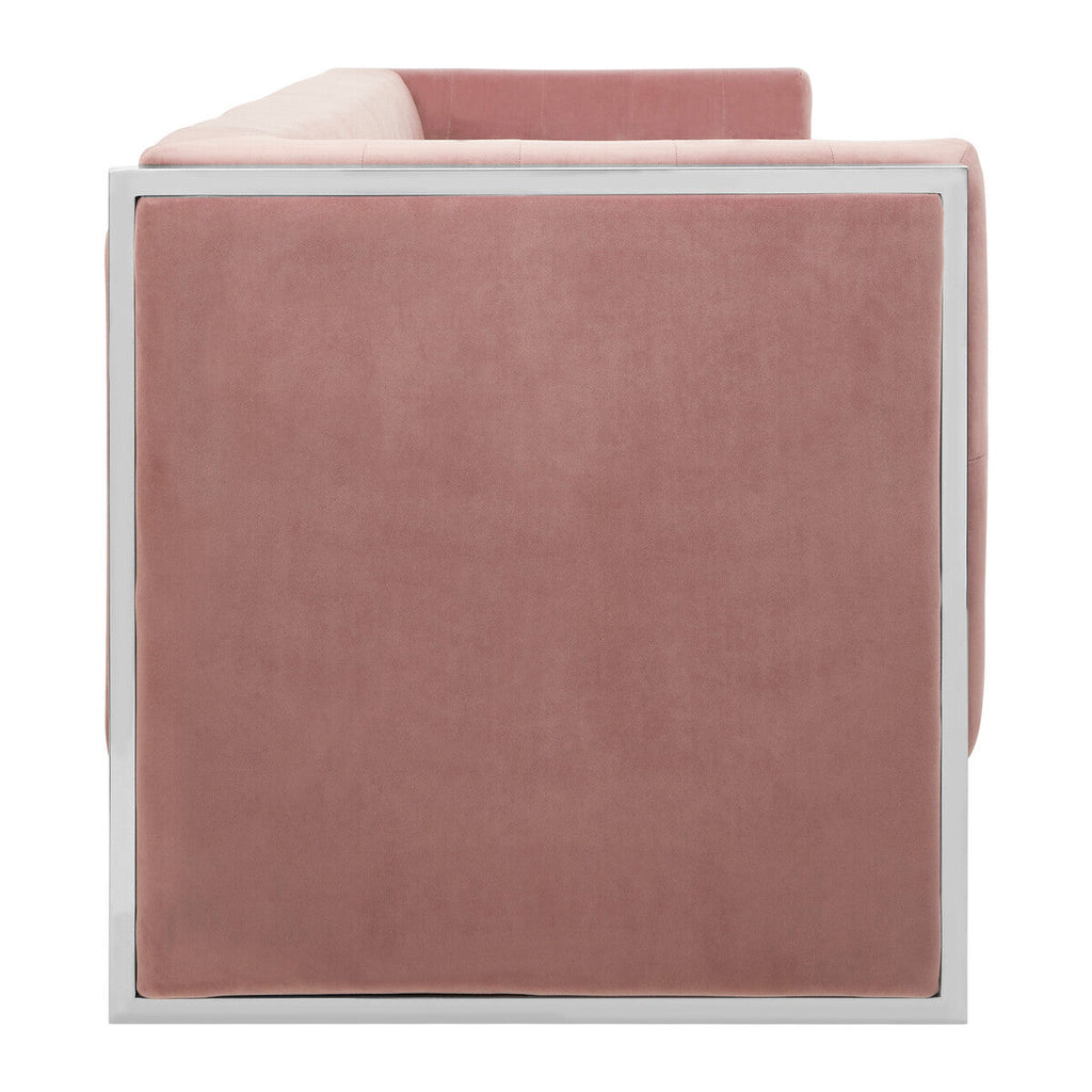 3 Seat Pink Velvet Sofa, Vogue