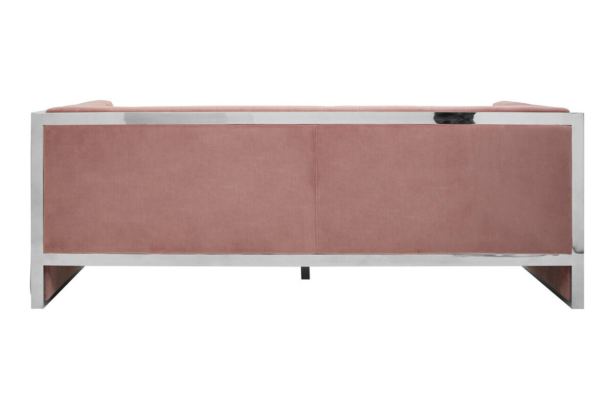 3 Seat Pink Velvet Sofa, Vogue
