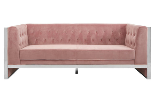 3 Seat Pink Velvet Sofa, Vogue