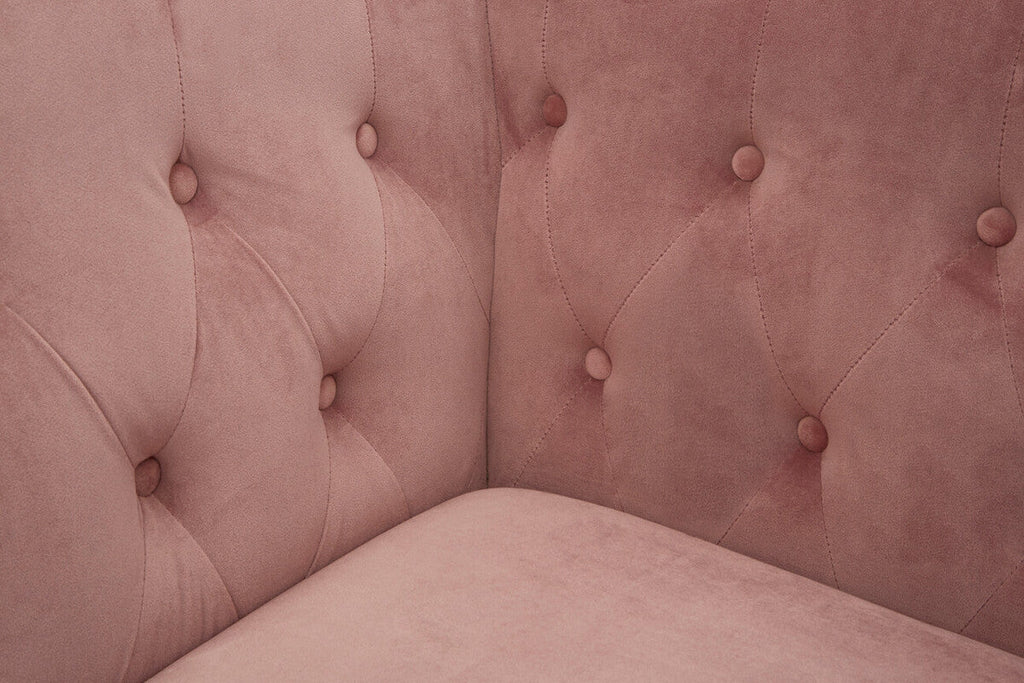 3 Seat Pink Velvet Sofa, Vogue