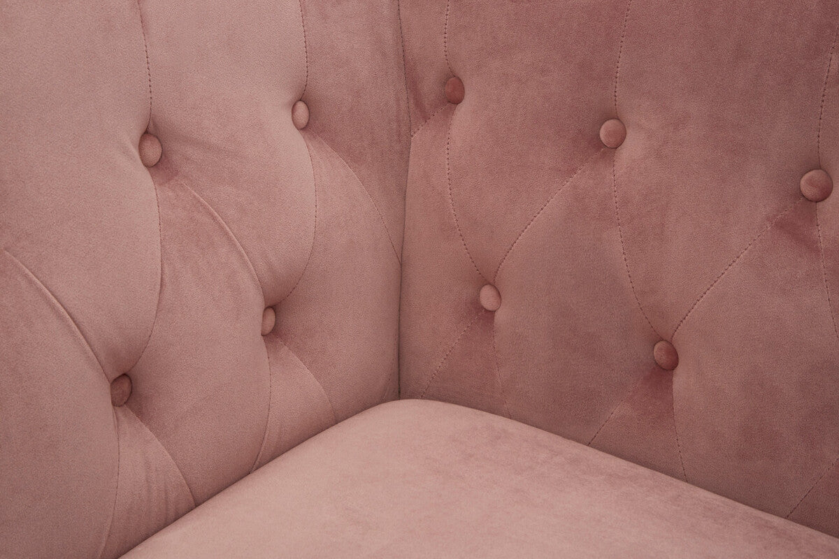 3 Seat Pink Velvet Sofa, Vogue