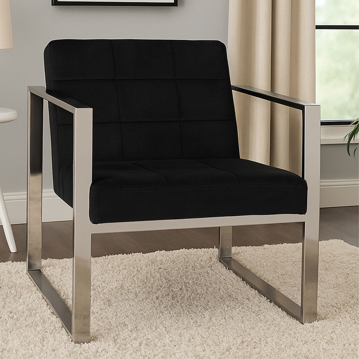 Vogue Black Velvet Lounge Chair