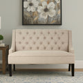 Doucet High Back Natural Linen Bench