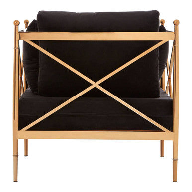 Novo Chair With Rose Gold Finished Metal Arms