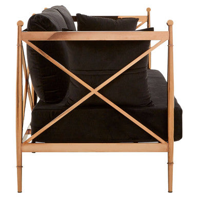 2 Seat Rose Gold Lattice Arms Sofa, Novo