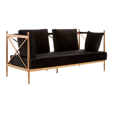 2 Seat Rose Gold Lattice Arms Sofa, Novo