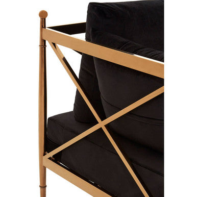 2 Seat Rose Gold Lattice Arms Sofa, Novo