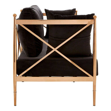 3 Seat Rose Gold Lattice Arms Sofa, Novo