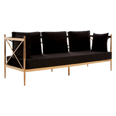 3 Seat Rose Gold Lattice Arms Sofa, Novo